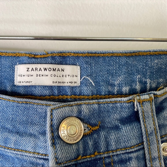Zara Women Two Toned Premium Denim Collection Crop Ankle Jeans Size 4 - Picture 10 of 12